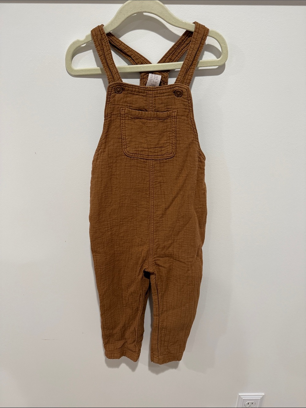 H&M Rust Brown Gauze Overalls for Kids